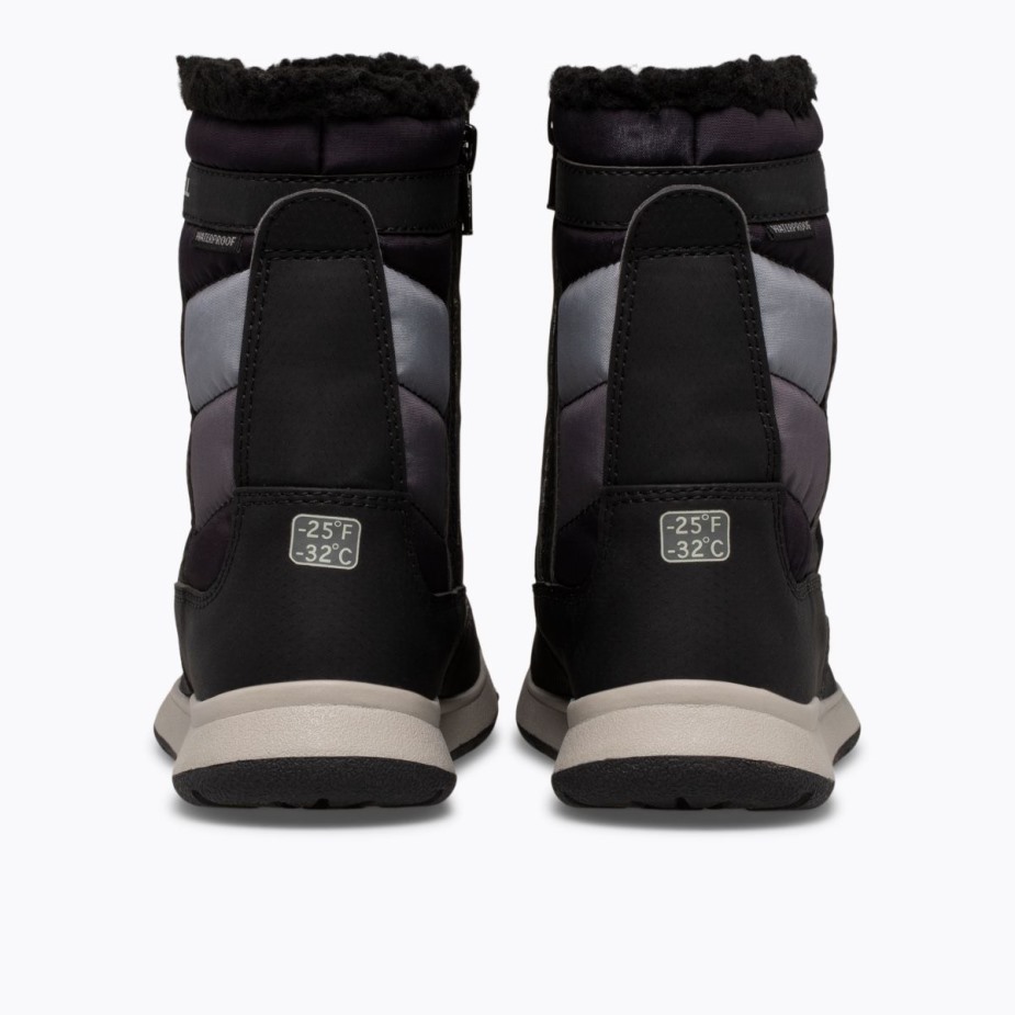 Nagy Gyerek Alpesi Puffer Vízálló Bakancs Merrell Fekete Szürke