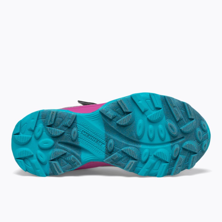 Nagy Gyerek Moab Sebességű Alacsony Klíma Vízálló Merrell Szürke Ezüst Türkiz