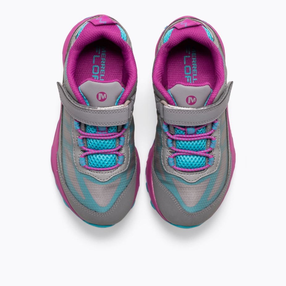 Nagy Gyerek Moab Sebességű Alacsony Klíma Vízálló Merrell Szürke Ezüst Türkiz