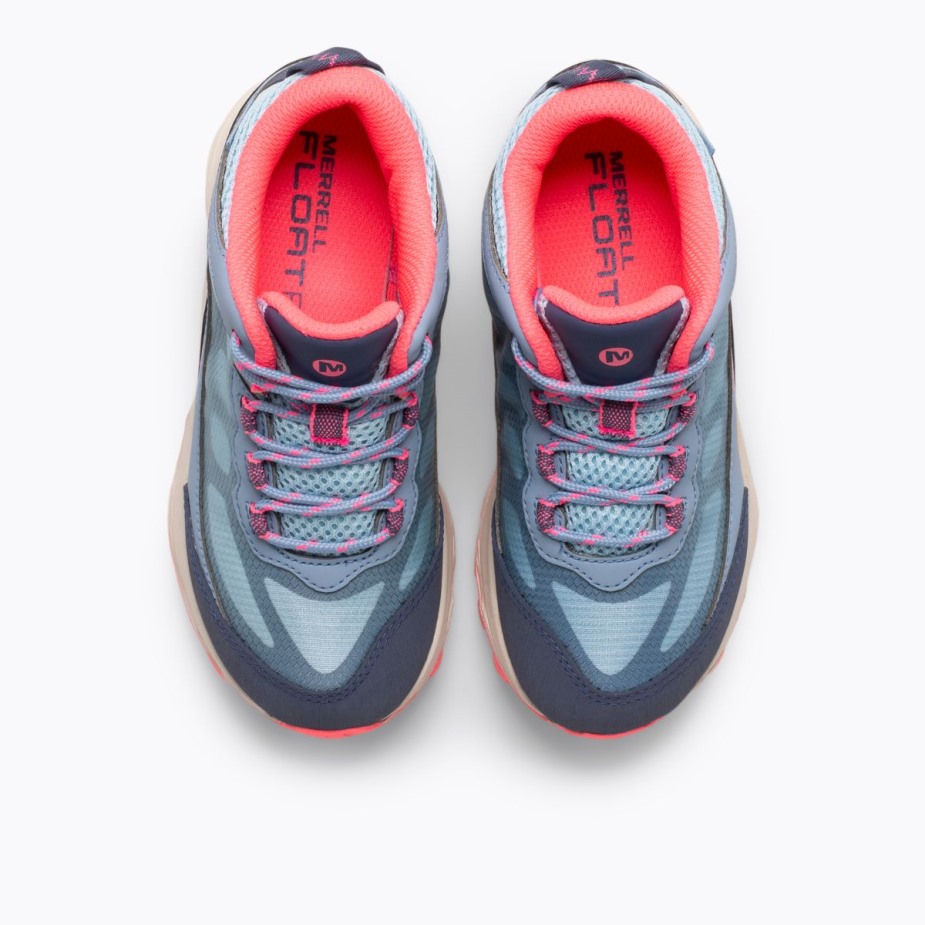 Nagy Gyerek Moab Sebességű Közepes Vízálló Poros Kék Korall Merrell