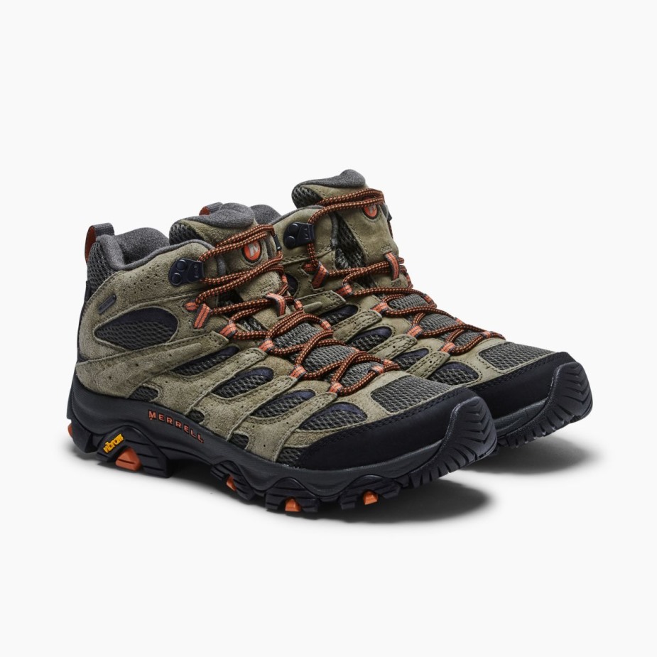 Férfi Moab 3 Mid Vízálló Olive Merrell