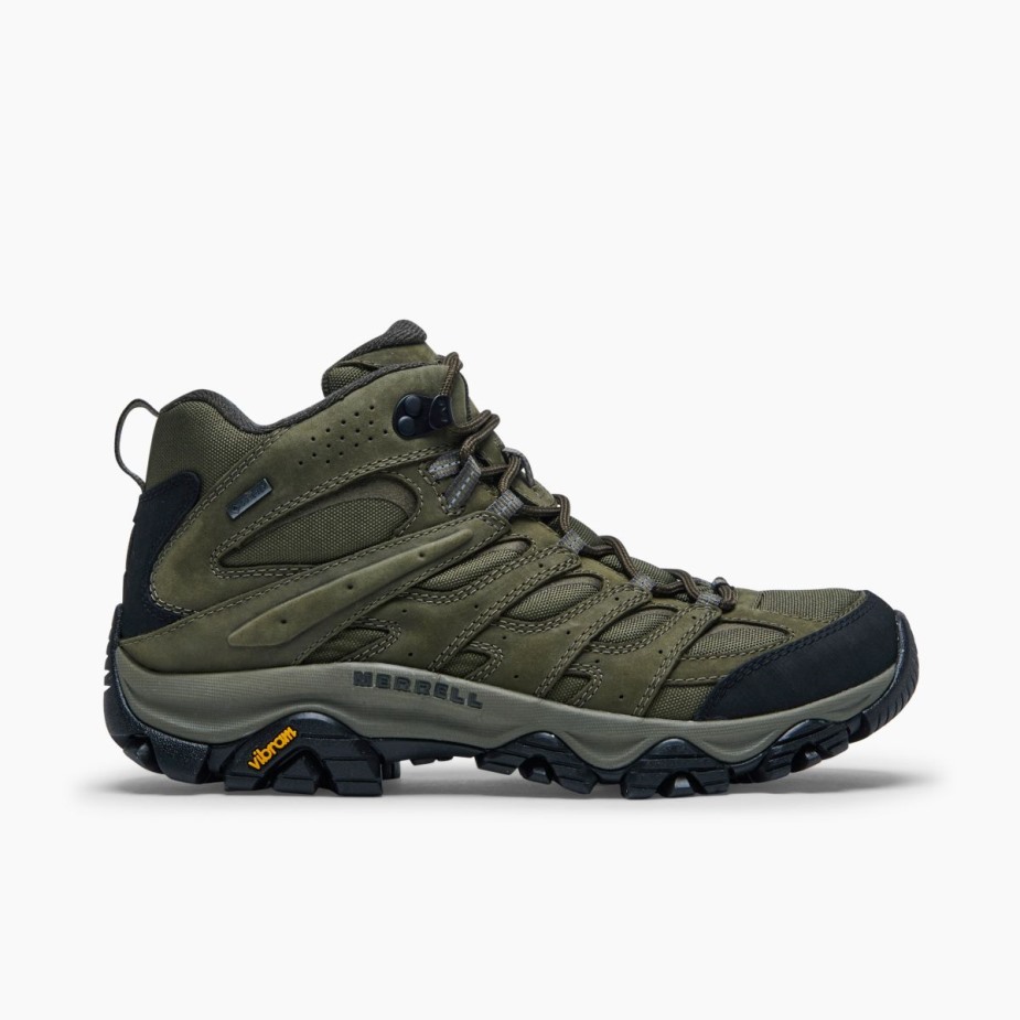 Férfi Moab 3 Smooth Mid Gore-tex Olive Merrell