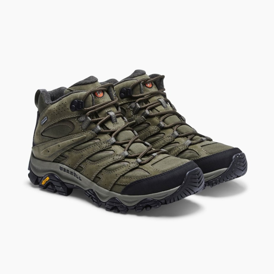 Férfi Moab 3 Smooth Mid Gore-tex Olive Merrell