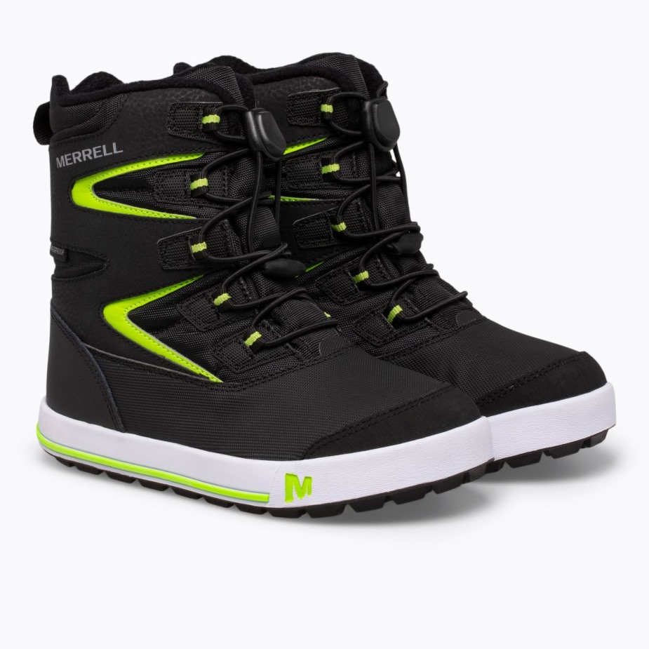 Merrell Fekete Szürke Zöld Kis Gyerek Snow Bank 3.0 Csizma