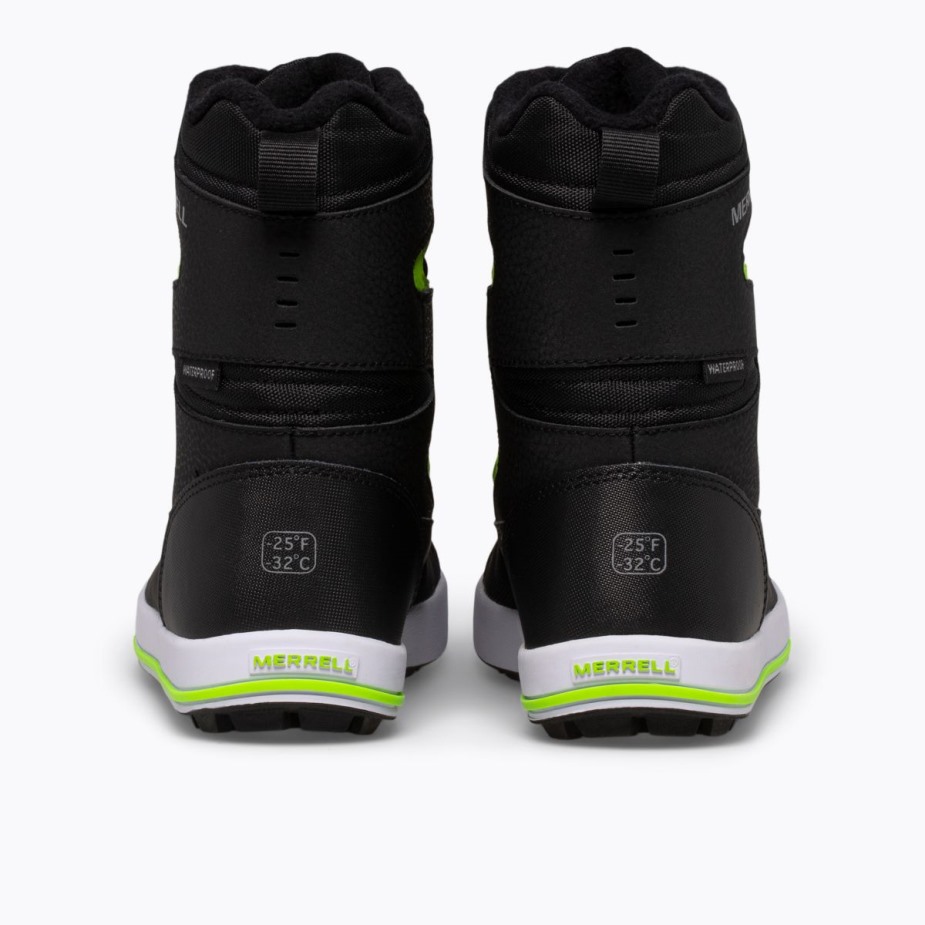 Merrell Fekete Szürke Zöld Kis Gyerek Snow Bank 3.0 Csizma