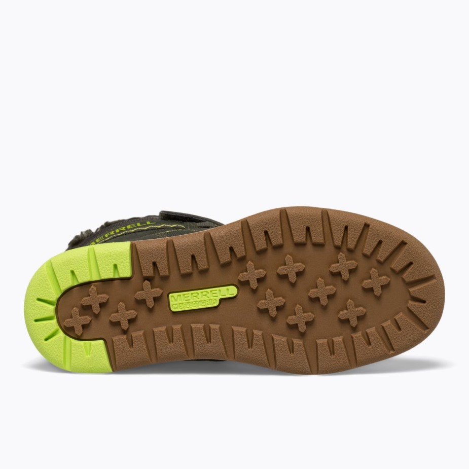 Merrell Olive Lime Kis Gyerek Snow Crush 2.0 Vízálló Csizma