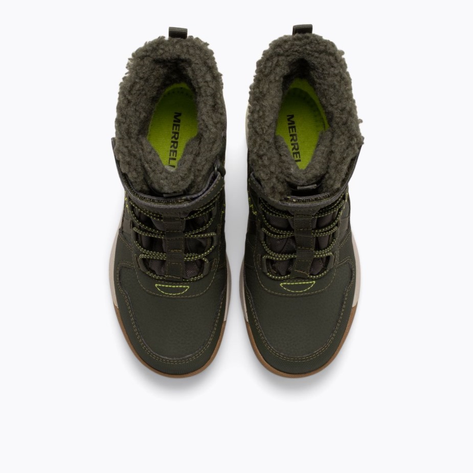 Merrell Olive Lime Kis Gyerek Snow Crush 2.0 Vízálló Csizma