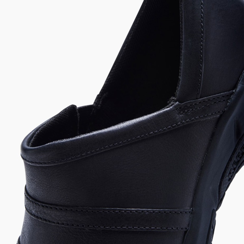 Női Ráadás Moc 4 Bőr Széles Szélességű Merrell Fekete