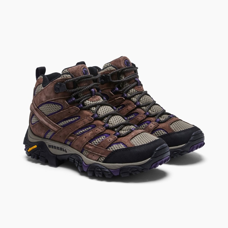 Női Moab 2 Mid Ventilátor Széles Szélességű Bracken Purple Merrell